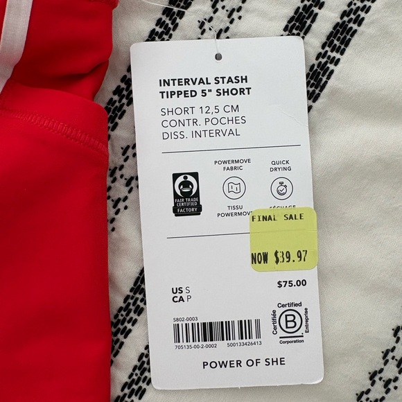 Athleta Bright Red Athletic Shorts - Picture 2 of 3